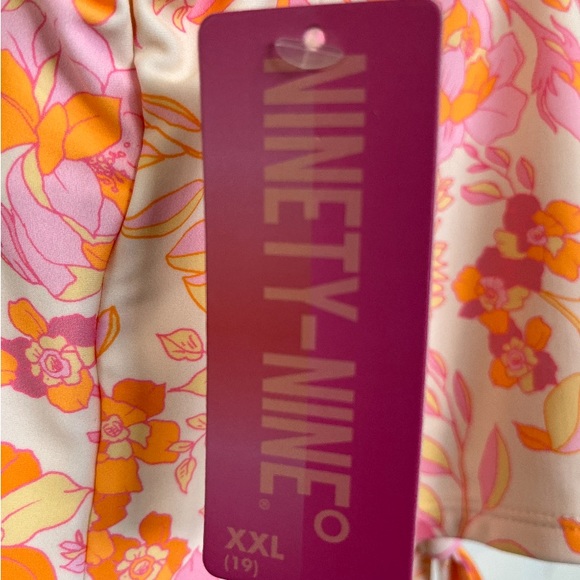 Trendy Tankini / Yoga Top, Pink and Orange, Size 1x - Picture 3 of 4